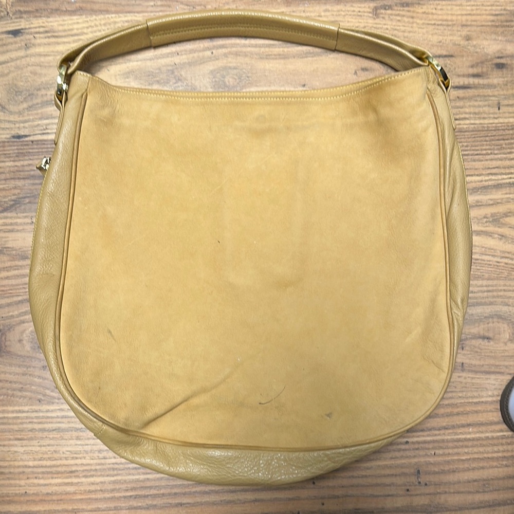 Tan Suede Hobo Bag with Slouchy Silhouette